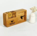 ساعت رومیزی چوبی با تقویم پازلی