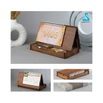 51112 تقویم رومیزی چوبی دو یادداشت