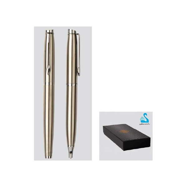 51423 51423 ست خودکار و روان نویس نقره ای استیل - Image 1